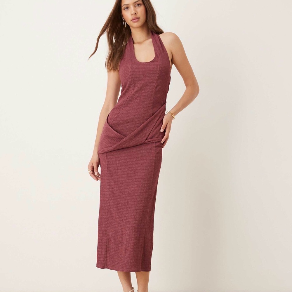 ASOS Mauve Halter Midi Dress